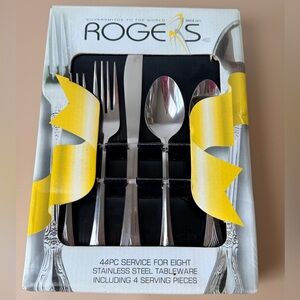 Vintage Brighton Rogers 44 Piece Stainless Flatware Serving Pieces set Gathering